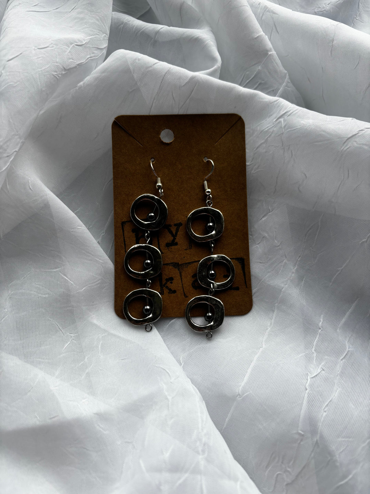Handmade Hematite Statement Earrings