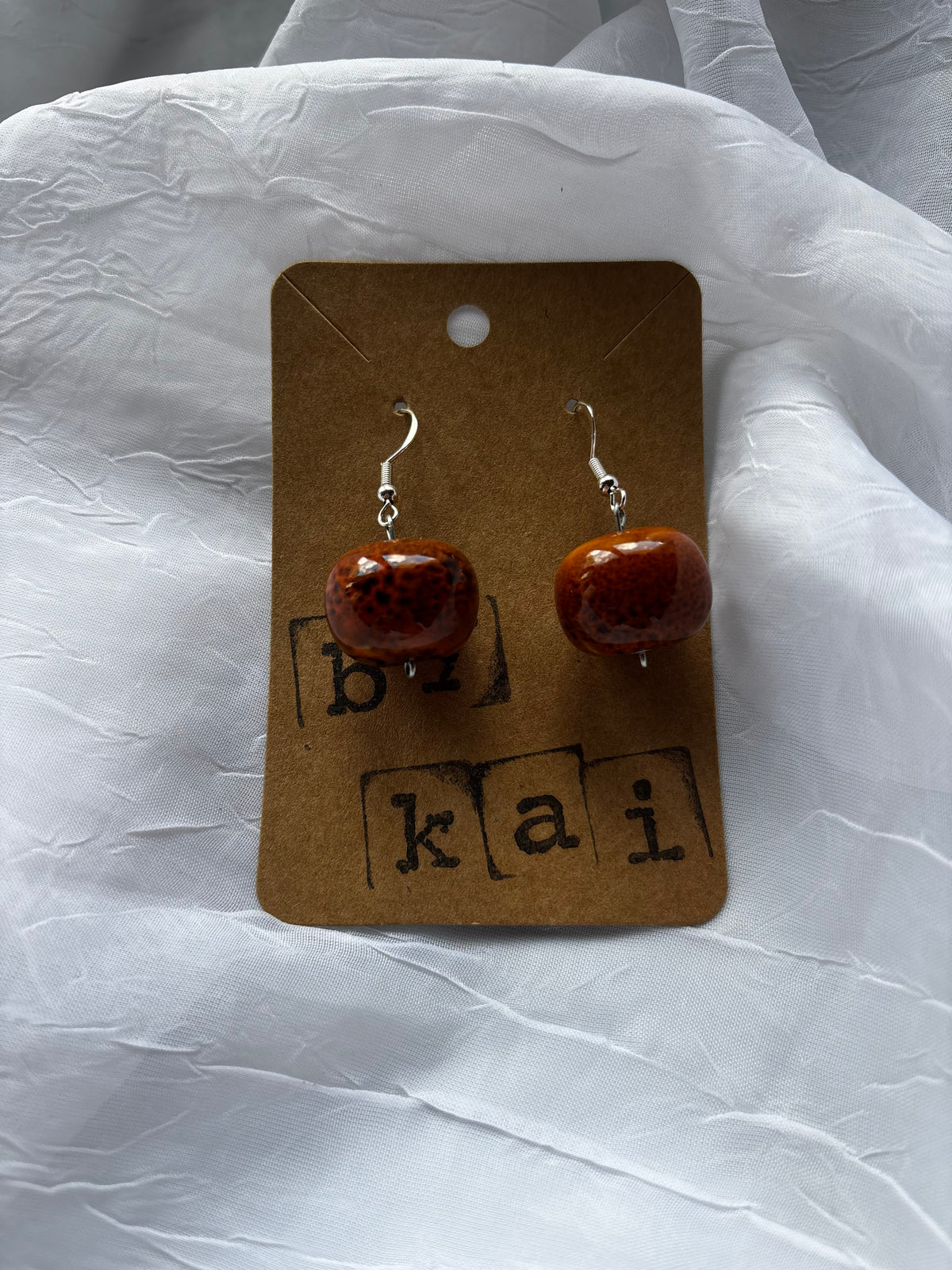 Orange Ceramic Earrings