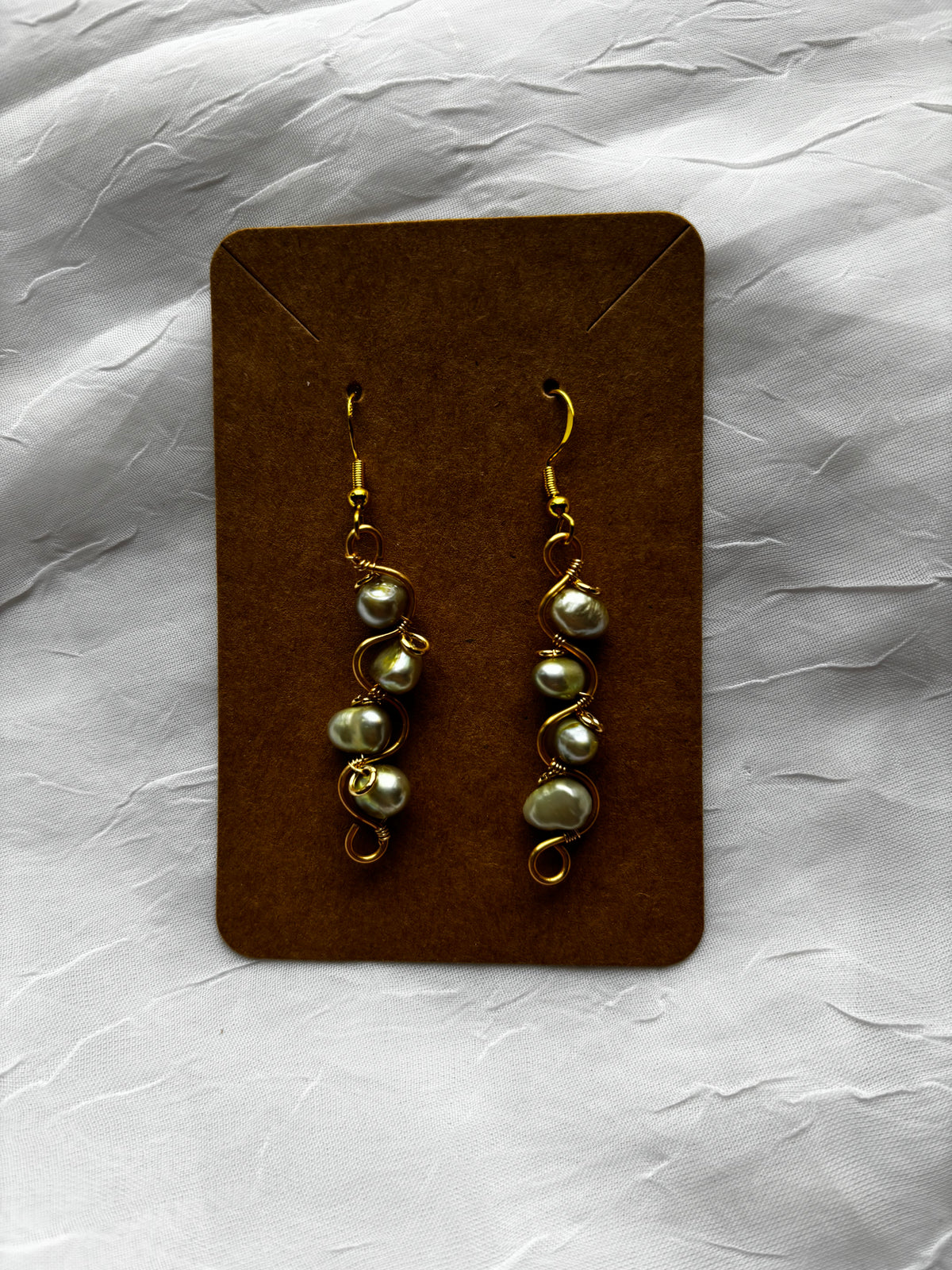 Hidden in Plain Sight | Green Pearl Earrings