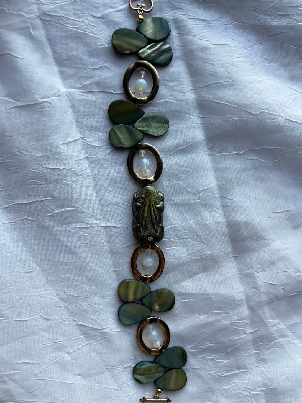 Enchanted Forest | Handmade Shell And Opalite Statement Bracelet