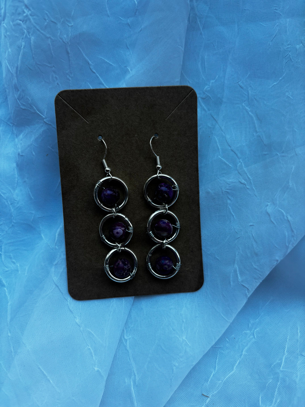 Handmade Purple Imperial Jasper Earrings