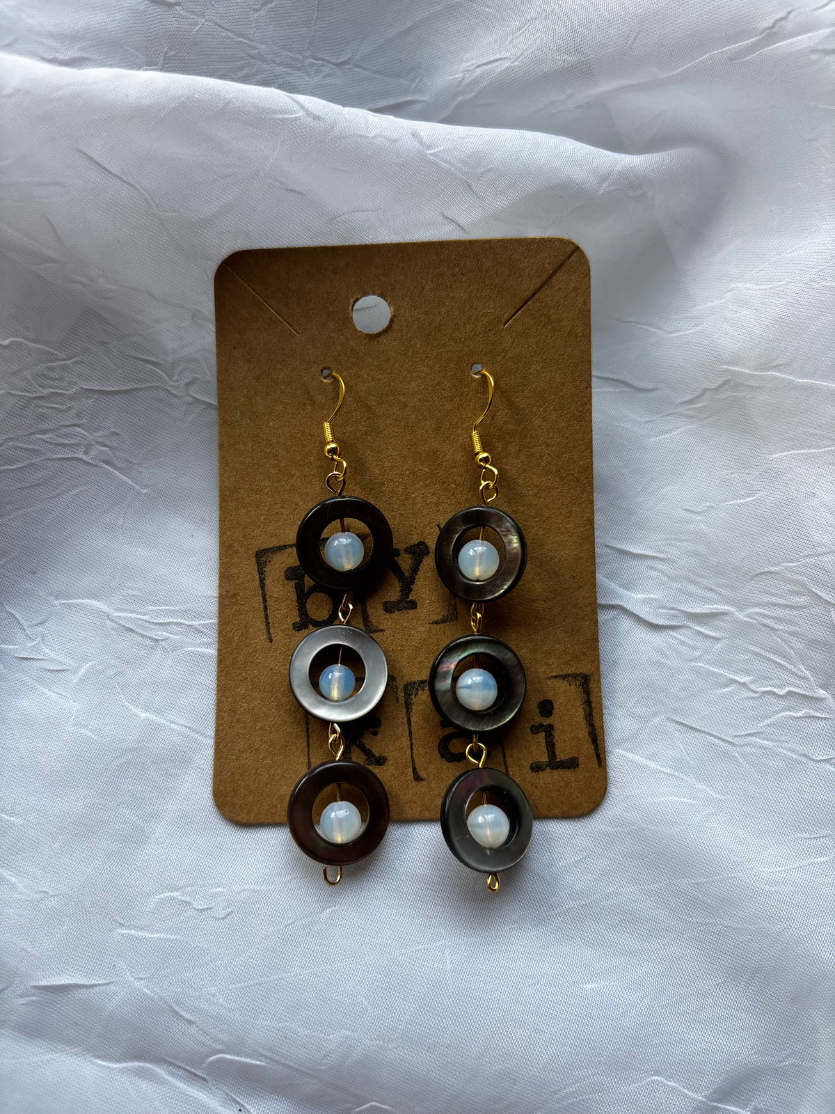 Handmade Opal & Shell Statement Earrings