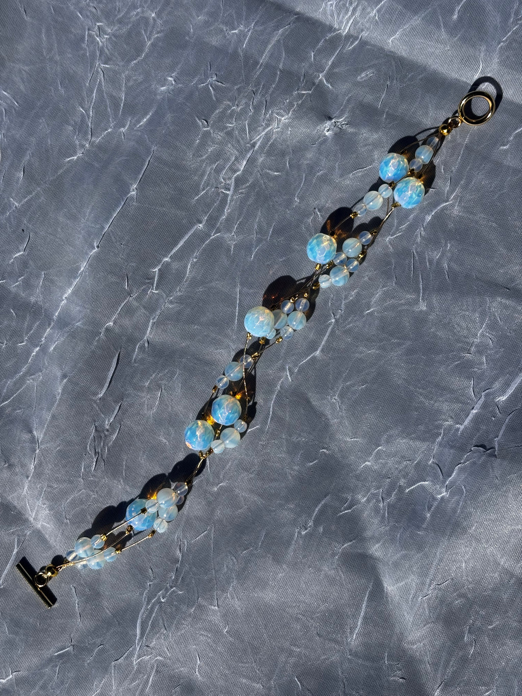 Ethereal | Handmade Opalite & Gold-Tone Beaded Bracelet