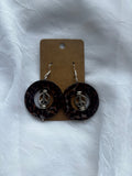 Wild Child | Handmade Cheetah Print Shell Peace Sign Earrings