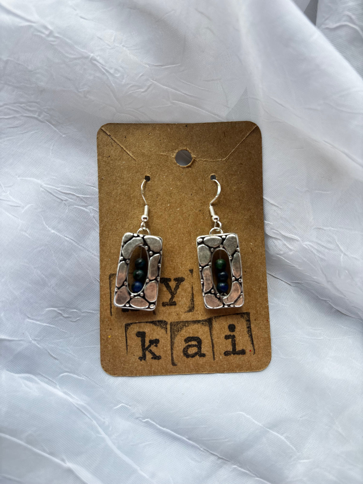 Handmade Silver Chrysocolla Earrings
