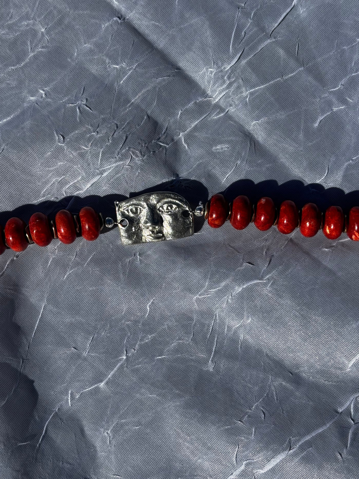 Red Bamboo Coral Celestial Bracelet