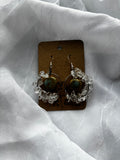 Handmade Clear Quartz & Ceramic Statement Earrings