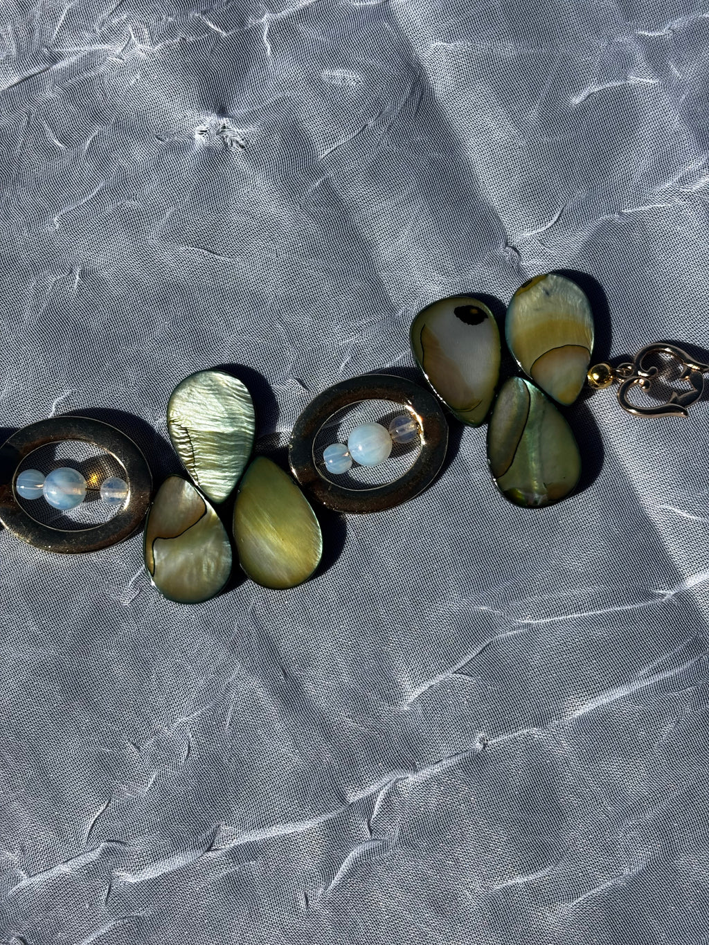 Enchanted Forest | Handmade Shell And Opalite Statement Bracelet
