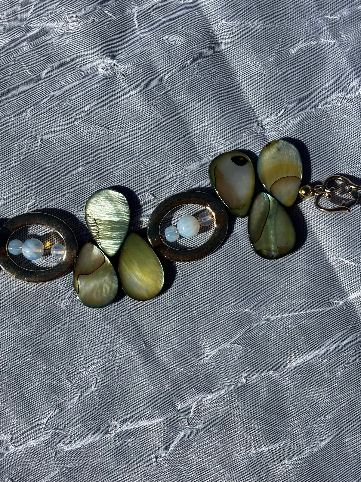 Enchanted Forest | Handmade Shell And Opalite Statement Bracelet