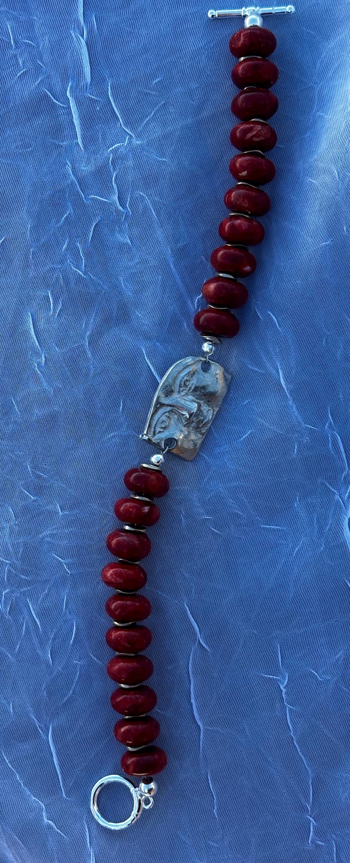 Red Bamboo Coral Celestial Bracelet