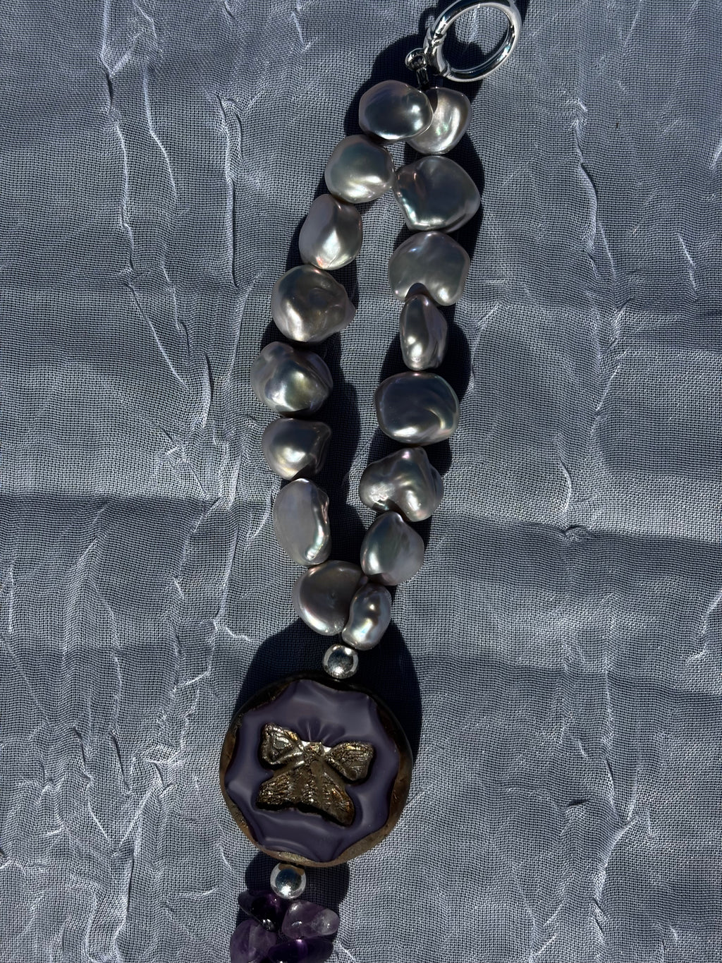 Violet Reverie | Handmade Amethyst & Pearl Bracelet
