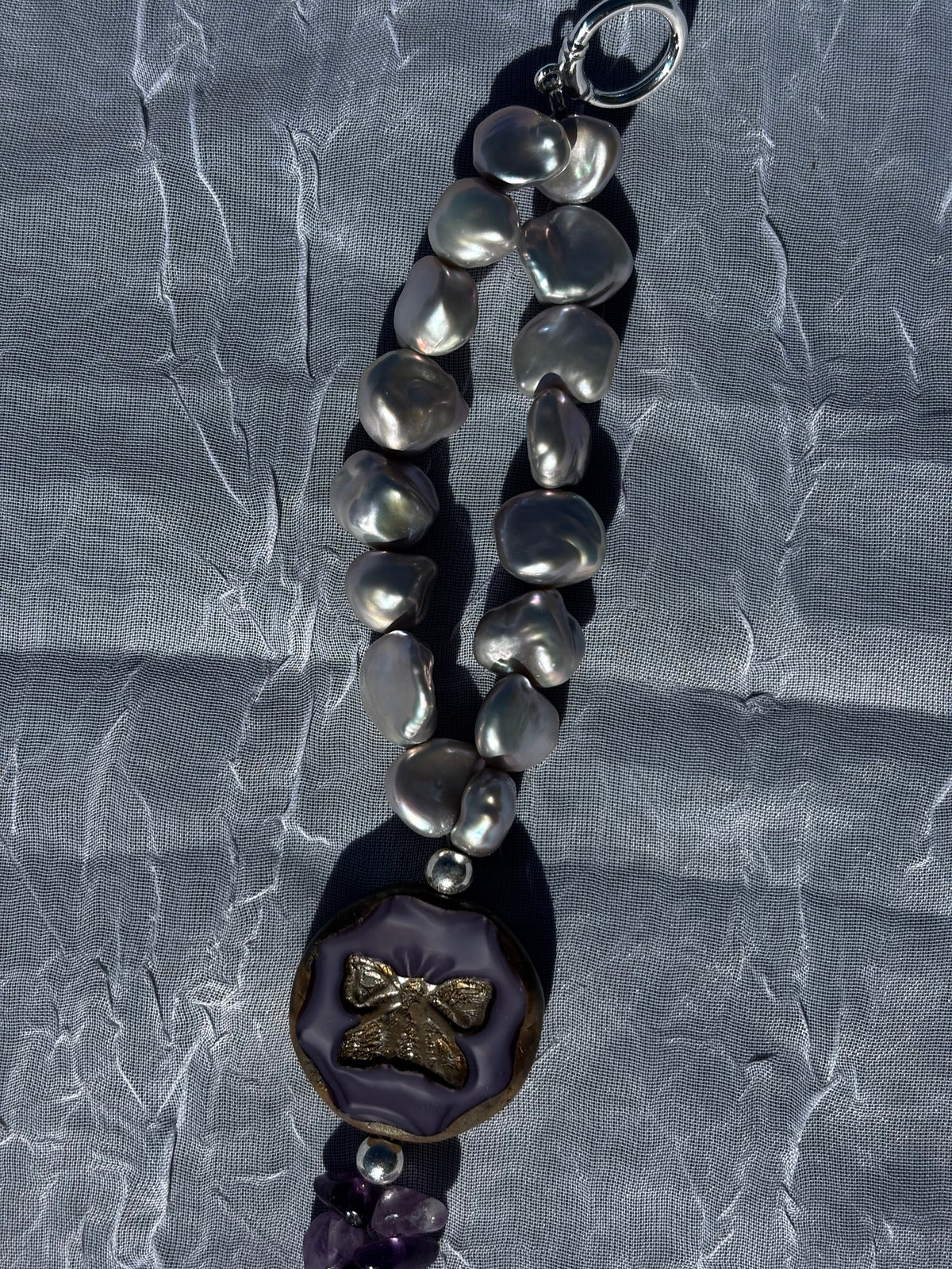 Violet Reverie | Handmade Amethyst & Pearl Bracelet