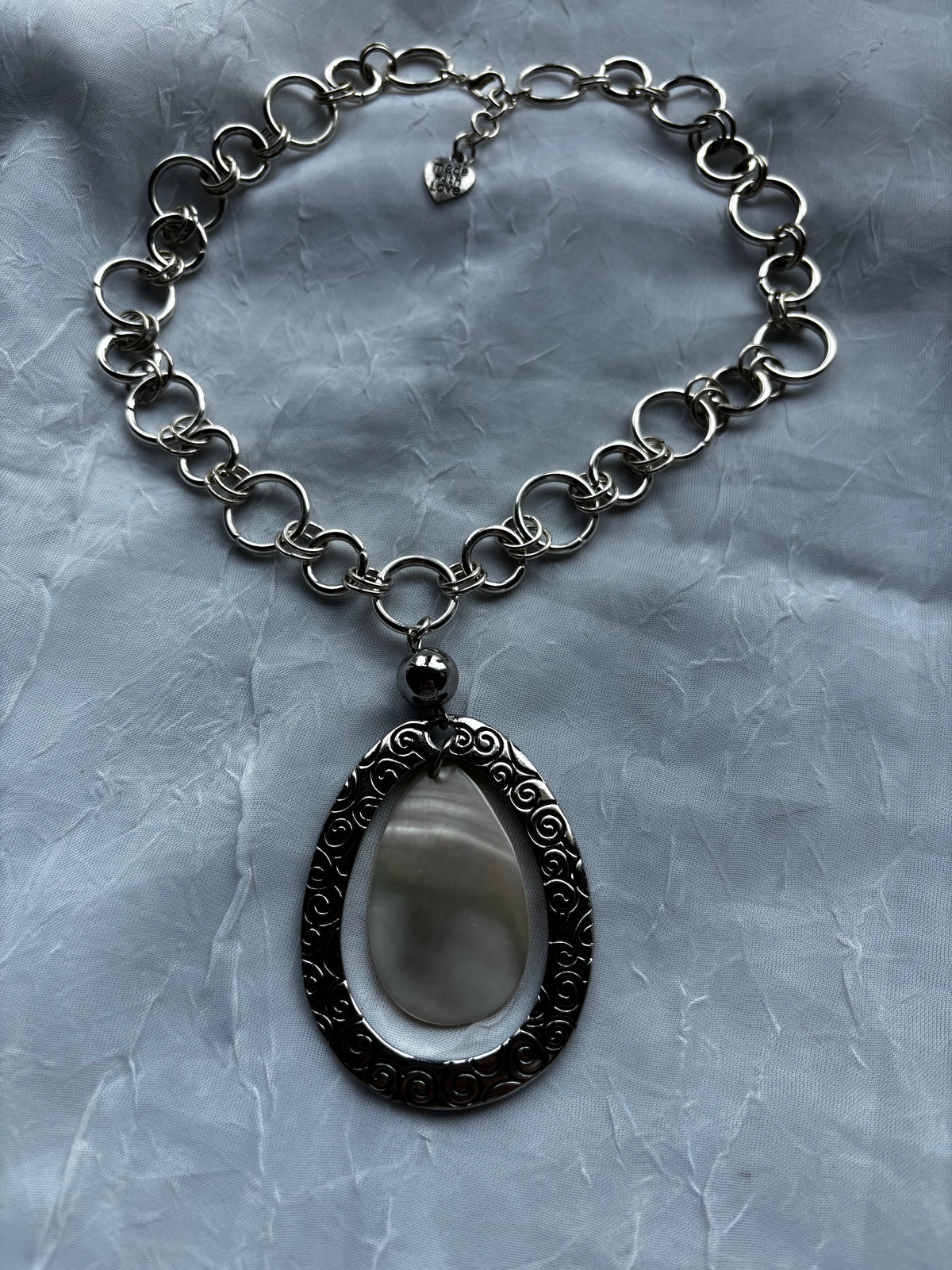 Handmade Mother Of Pearl Statement Necklace