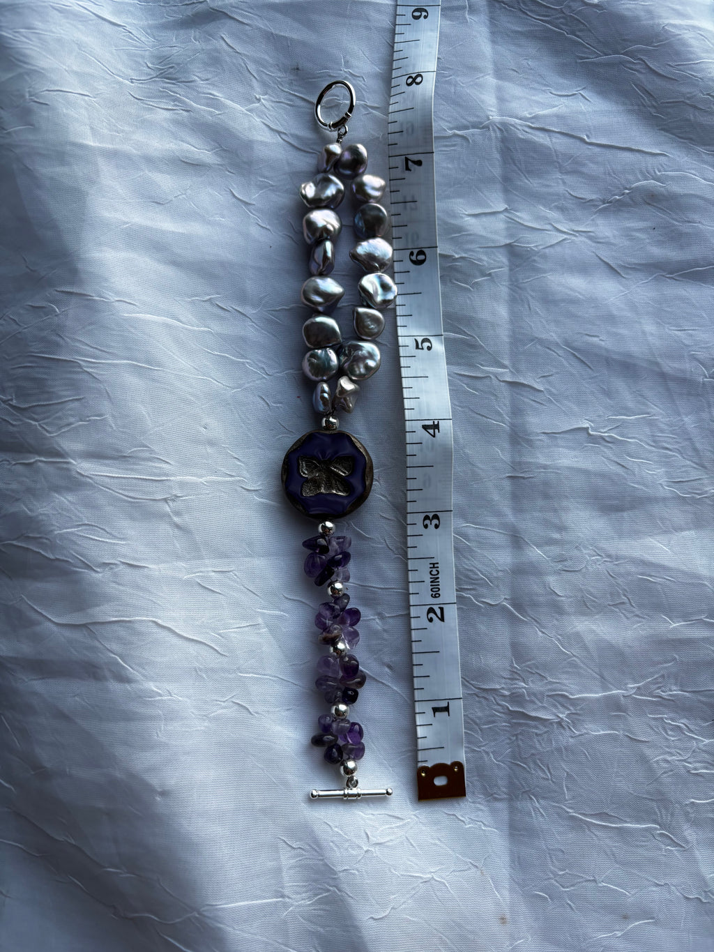 Violet Reverie | Handmade Amethyst & Pearl Bracelet