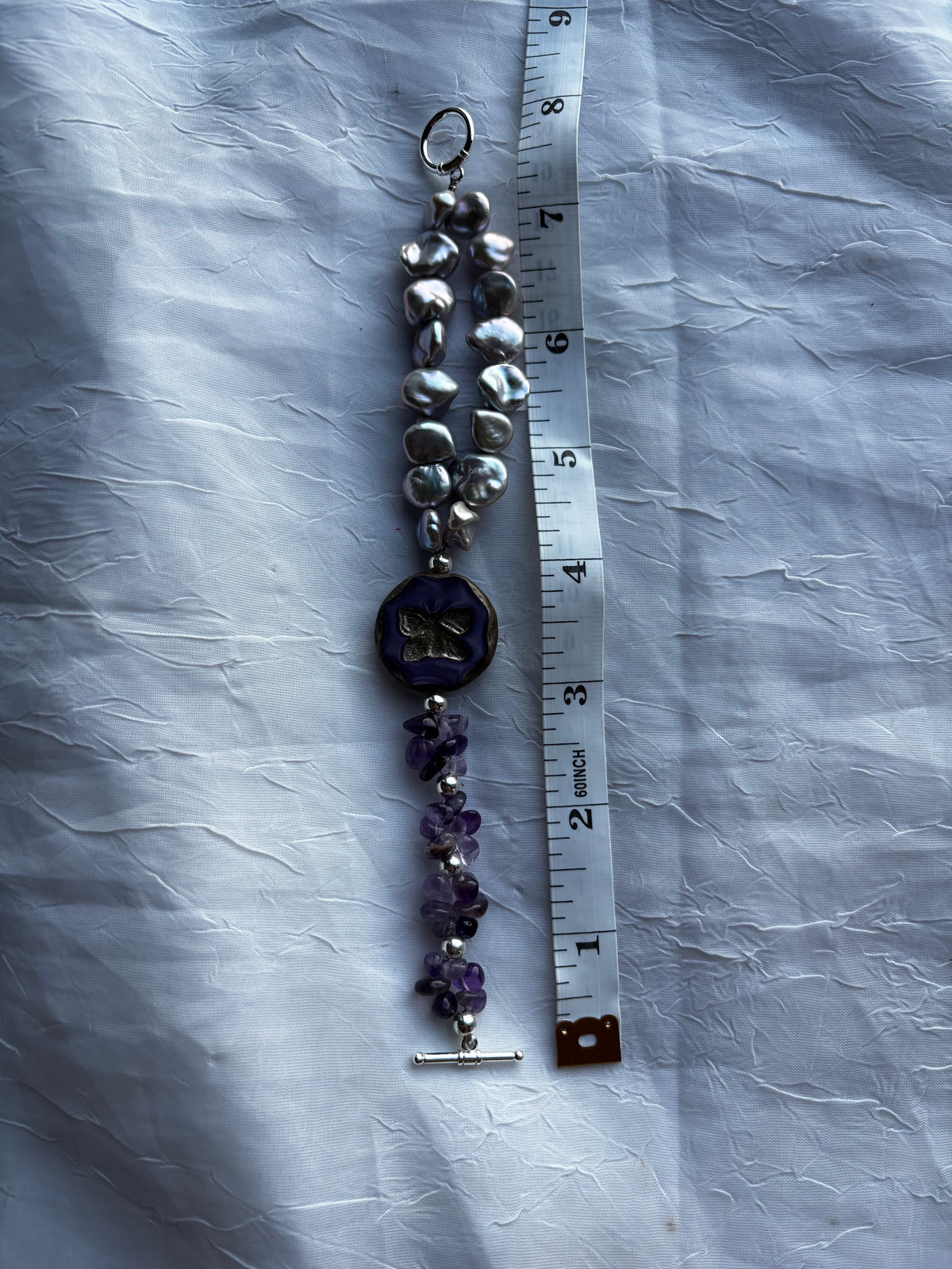 Violet Reverie | Handmade Amethyst & Pearl Bracelet