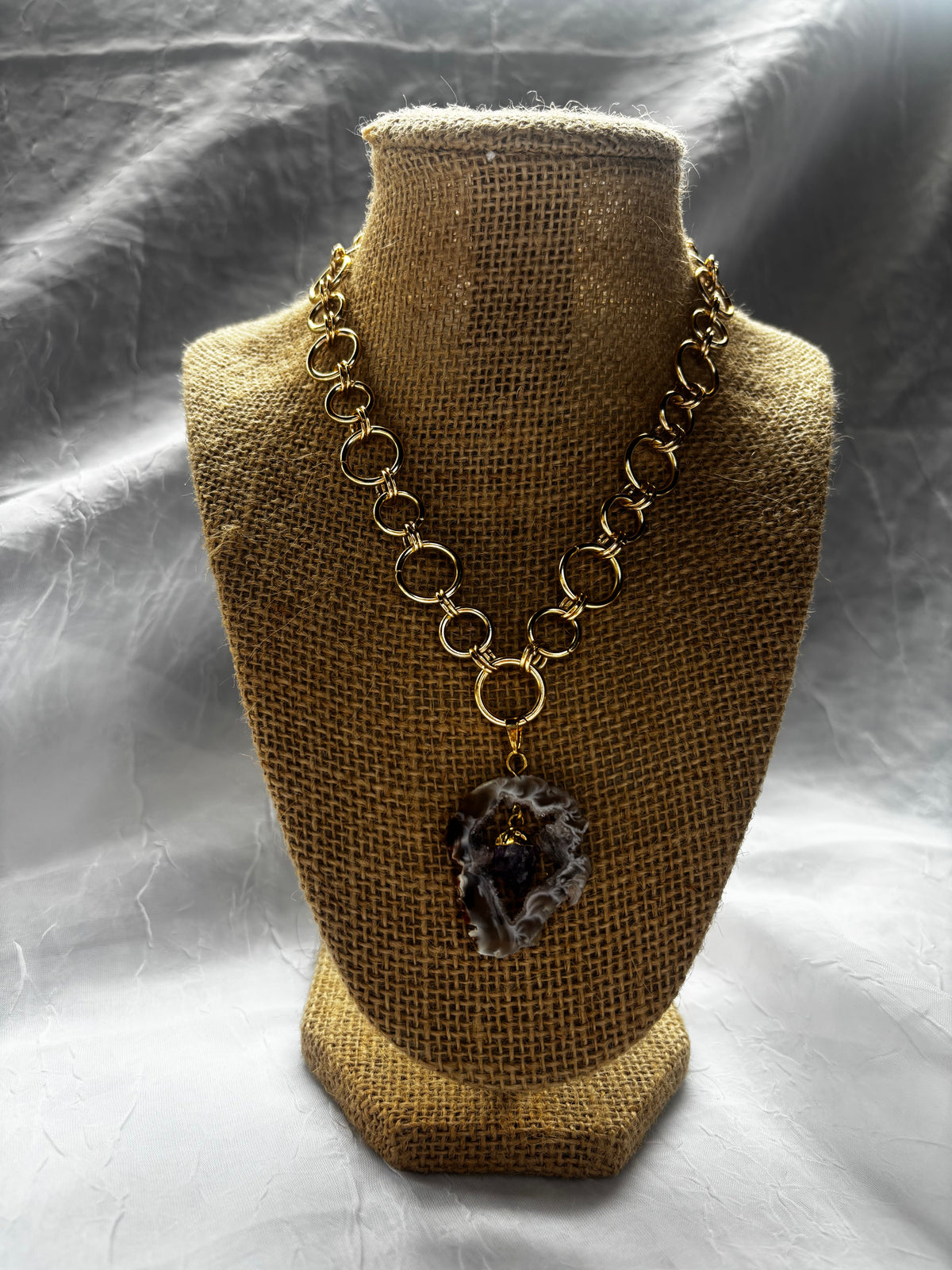 Handmade Geode & Amethyst Necklace