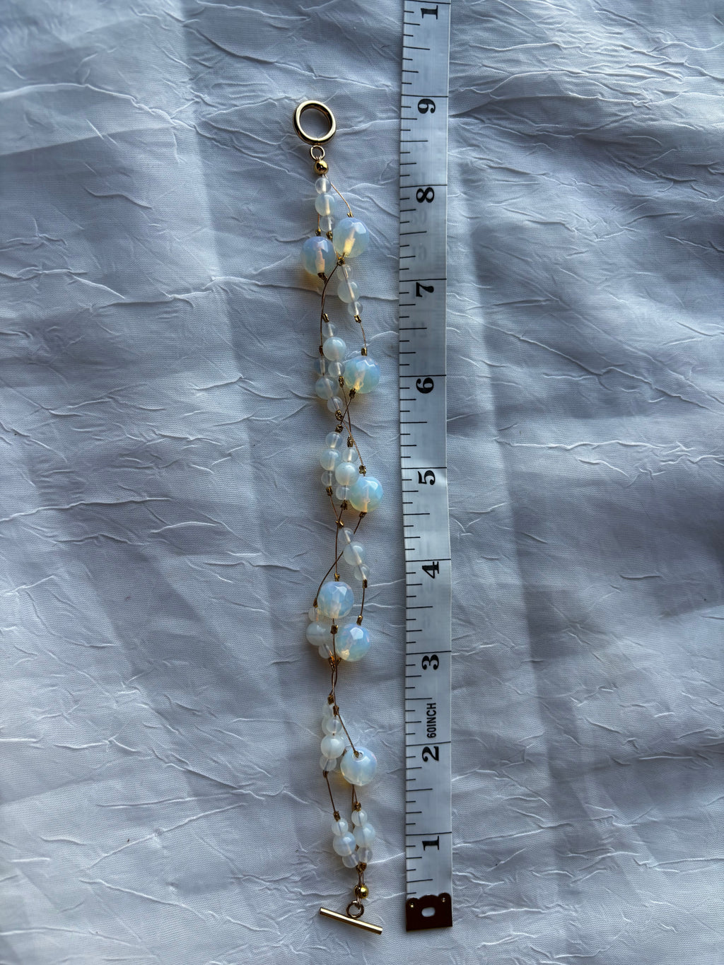 Ethereal | Handmade Opalite & Gold-Tone Beaded Bracelet