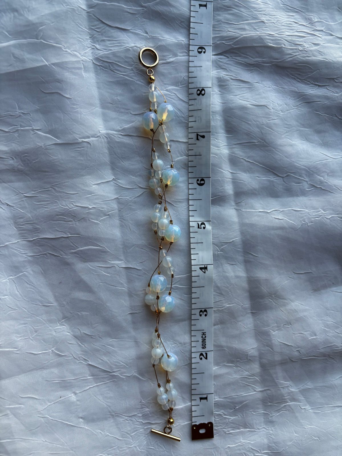 Ethereal | Handmade Opalite & Gold-Tone Beaded Bracelet