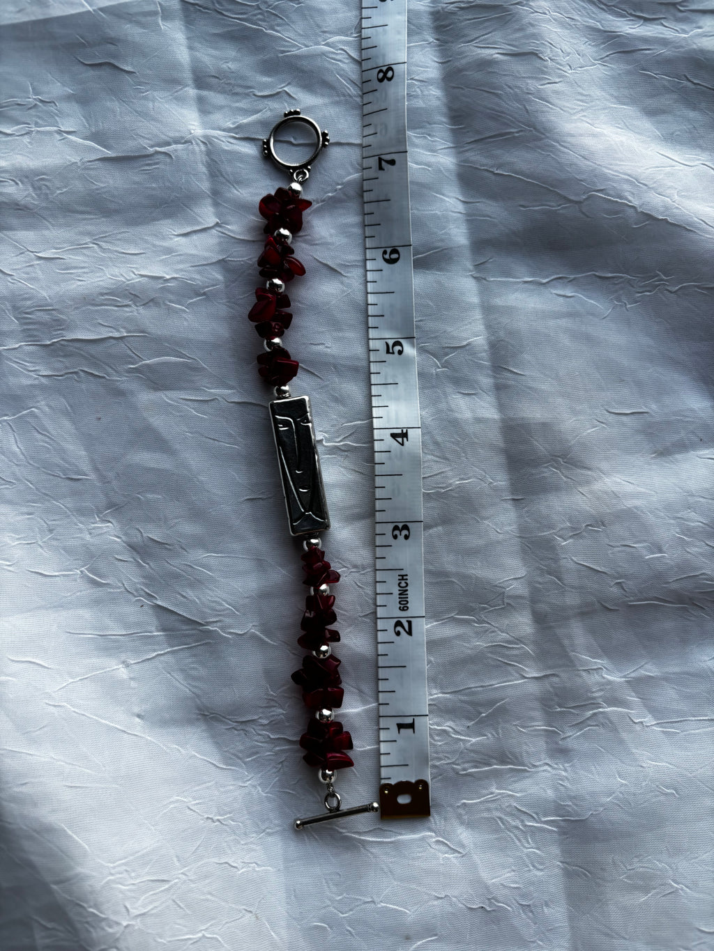 Picasso style red cats eye bracelet