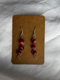 Pink and purple dyed shell earrings
