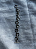 Full Circle | Handmade Silver-Tone Geometric Mother of Pearl Bracelet