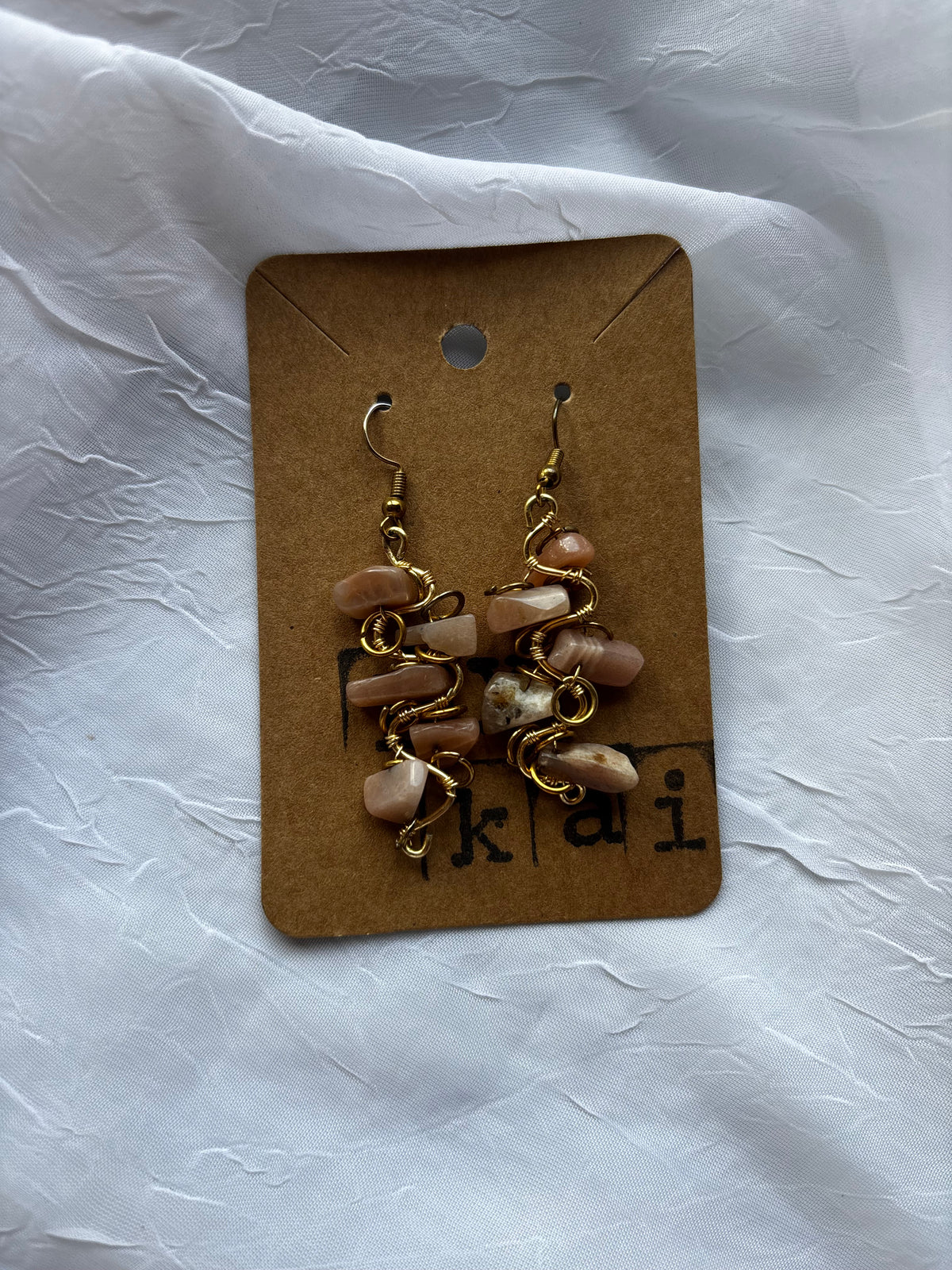 Handmade Sunstone Statement Earrings
