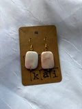 Pink And White Stone Earrings