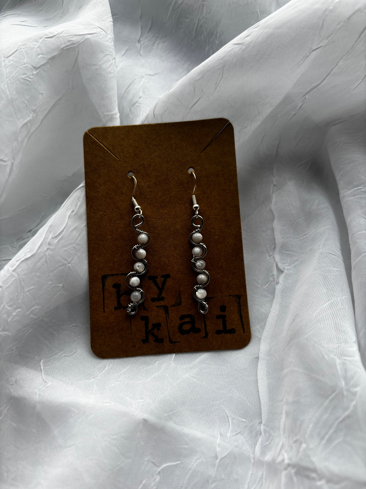 Handmade Mother Of Pearl Statement Earrings