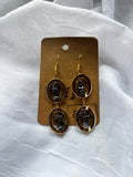 Handmade Gold Toned Hematite Earrings