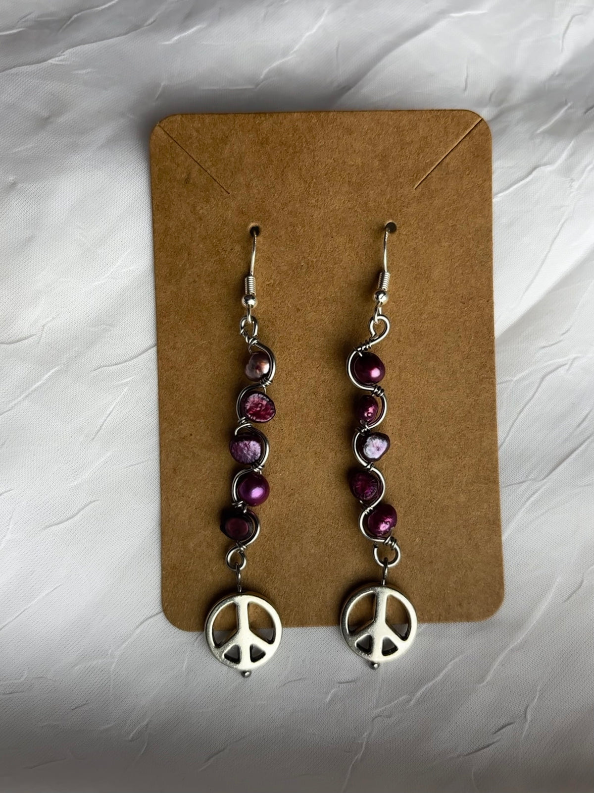 Purple peace freshwater pearl earrings