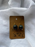 Green and Black Ceramic Earrings