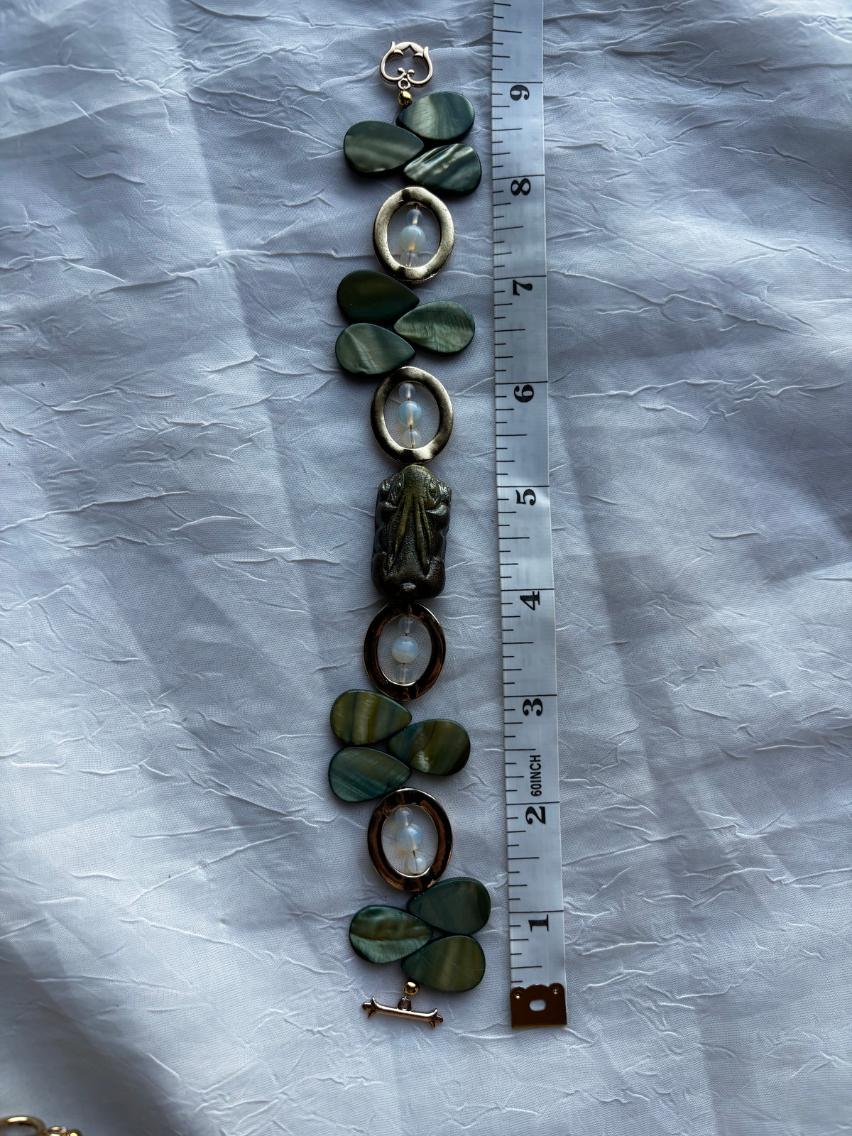 Enchanted Forest | Handmade Shell And Opalite Statement Bracelet