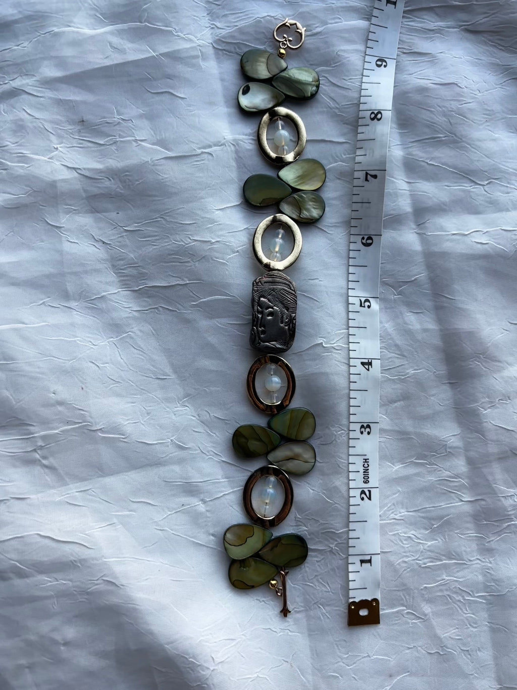 Enchanted Forest | Handmade Shell And Opalite Statement Bracelet