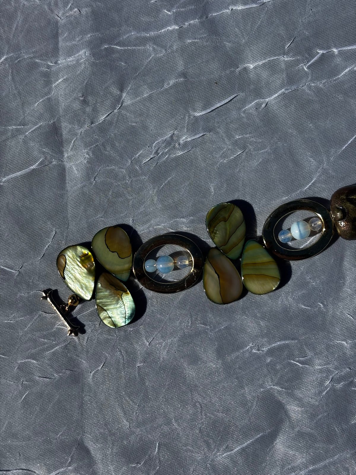 Enchanted Forest | Handmade Shell And Opalite Statement Bracelet
