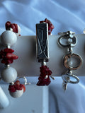 Picasso style red cats eye bracelet