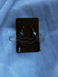 Stream of consciousness - wire wrapped pearl dragonfly earrings