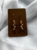 Handmade Gold Toned Mother Of Pearl Statement Earrings