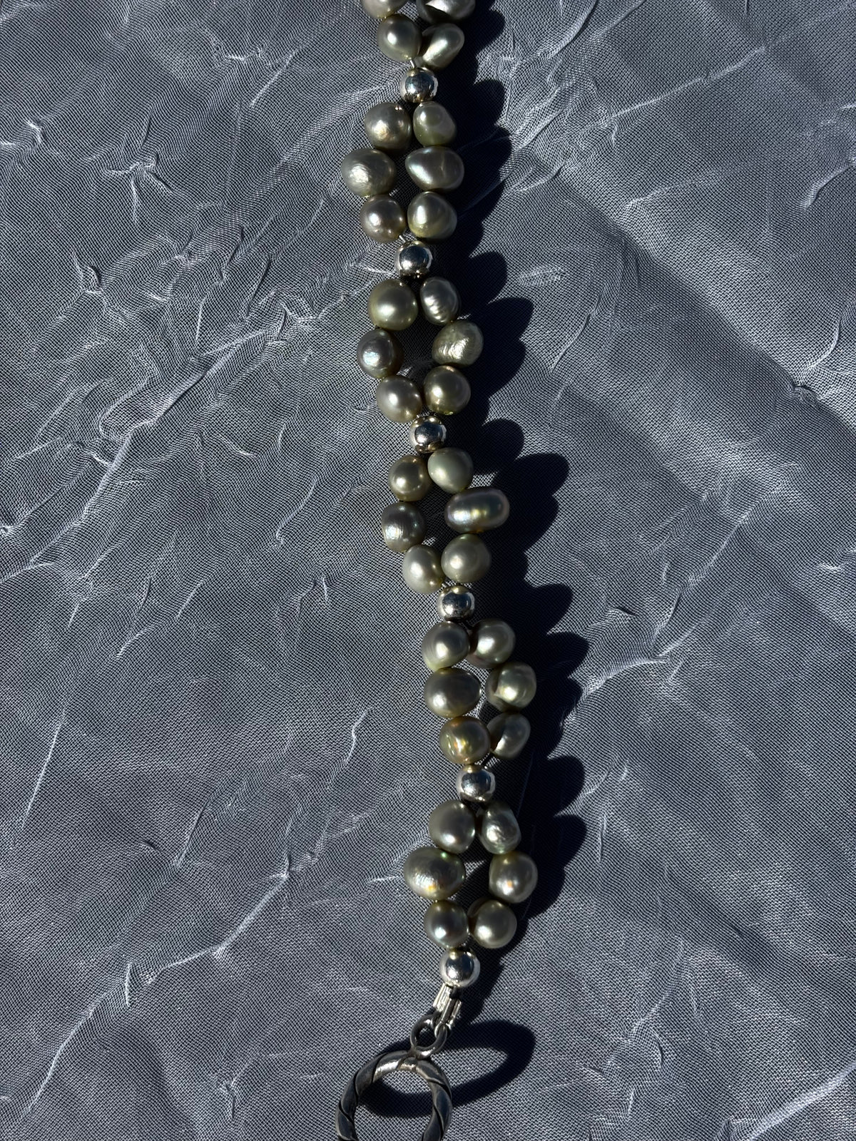 A Little Overgrown | Handmade Green Pearl Cluster Bracelet