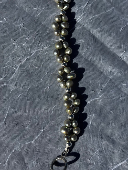 A Little Overgrown | Handmade Green Pearl Cluster Bracelet