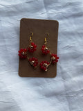 Crimson Garden | Handmade Red Jade Floral Earrings