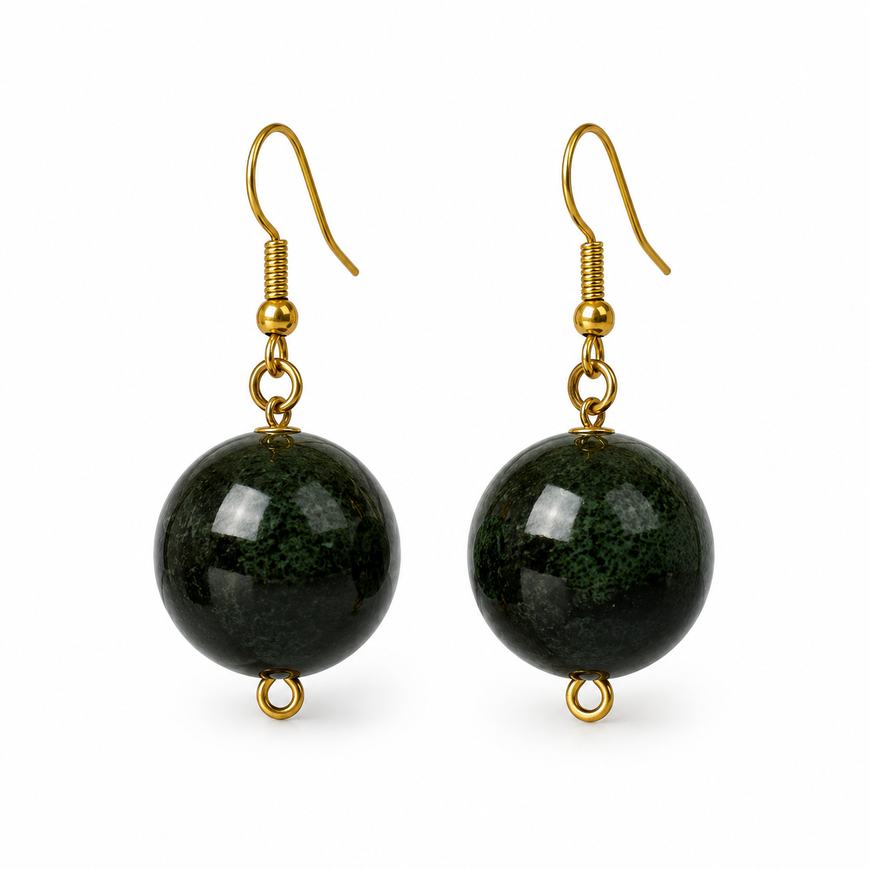 Green and Black Ceramic Earrings