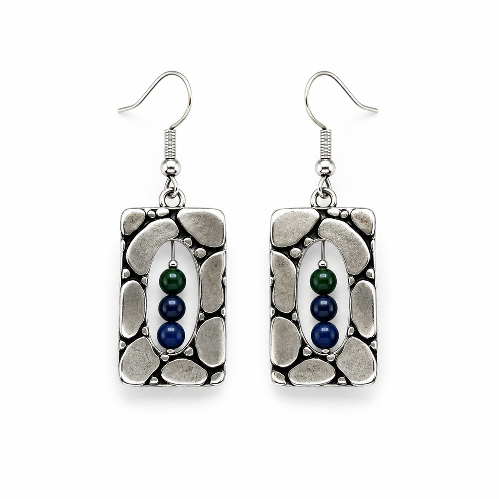 Handmade Silver Chrysocolla Earrings