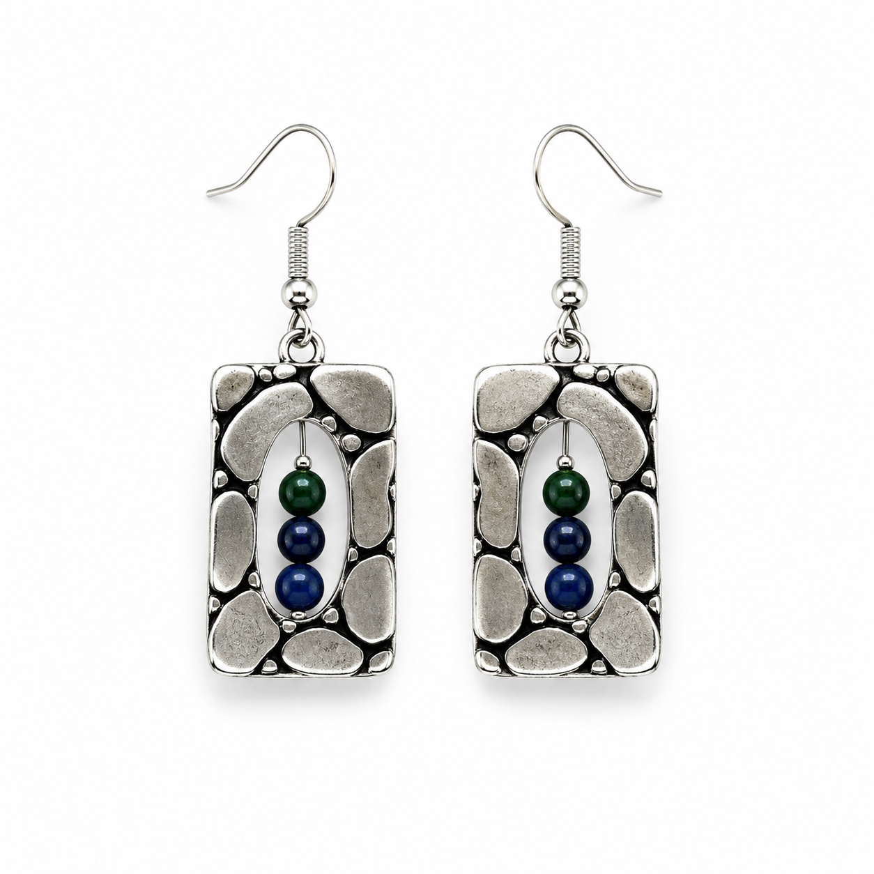Handmade Silver Chrysocolla Earrings