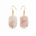 Pink And White Stone Earrings