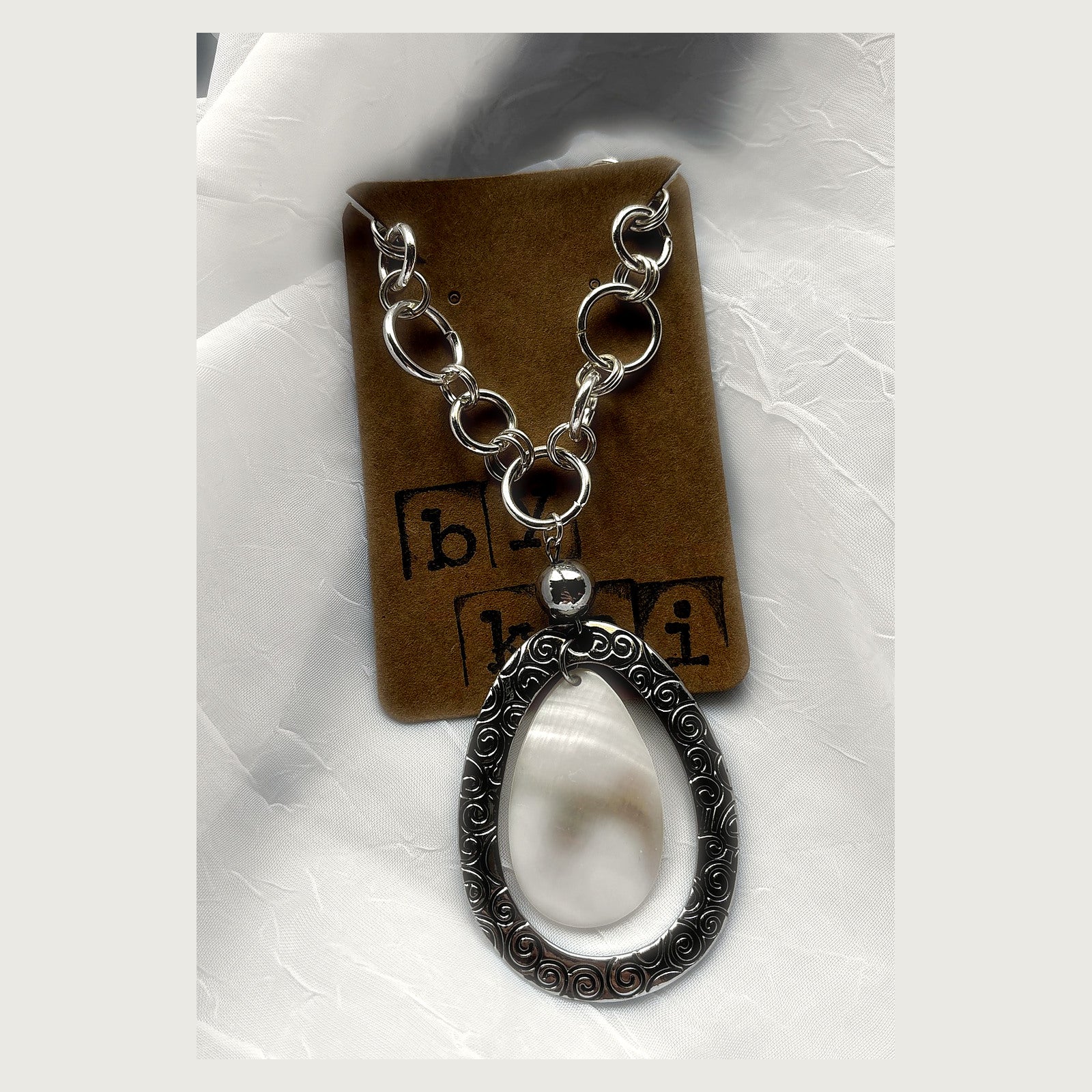 Handmade Mother Of Pearl Statement Necklace