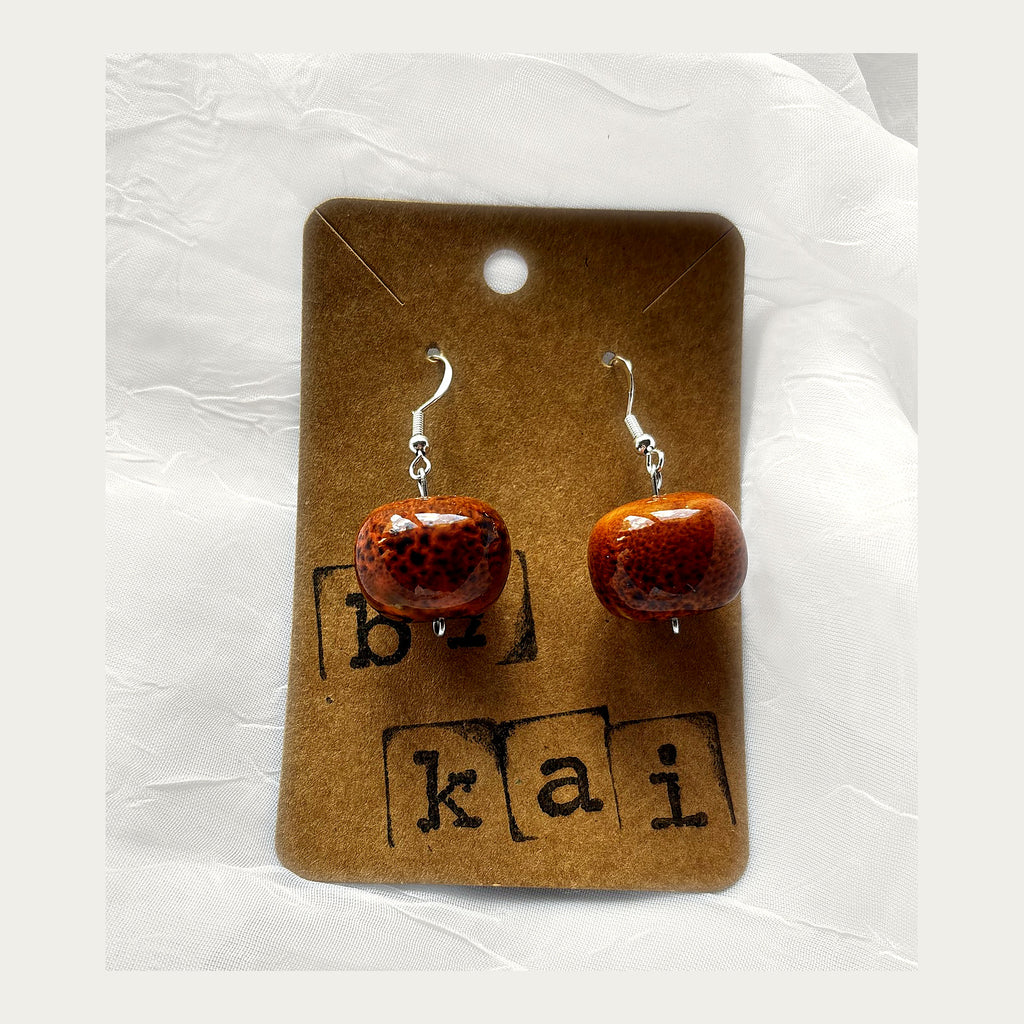 Orange Ceramic Earrings