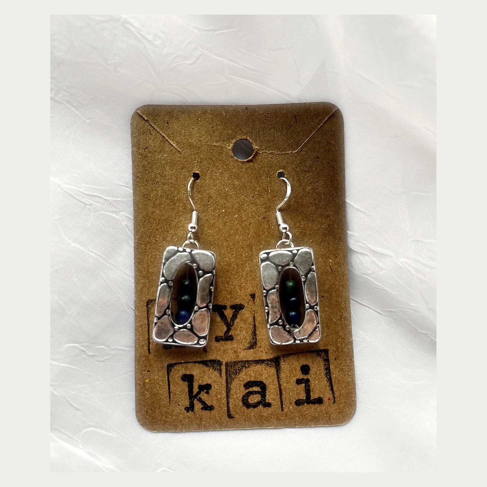 Handmade Silver Chrysocolla Earrings